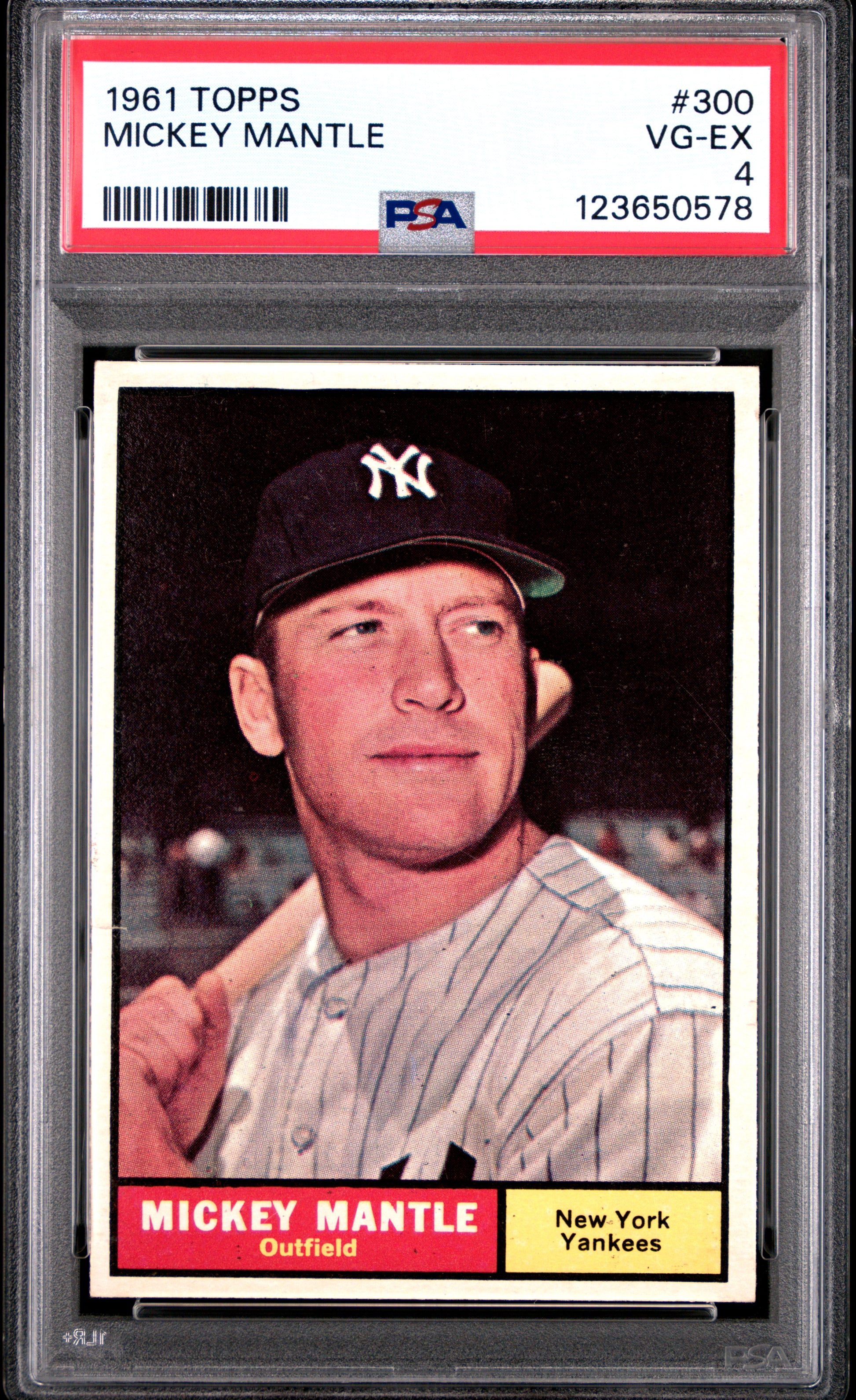 Mickey Mantle 1961 Topps #300 PSA 4 Vg-Ex 0578
