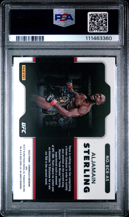 Aljamain Sterling 2023 Panini Chronicles UFC Black Color Blast PSA 10 Gem Mint