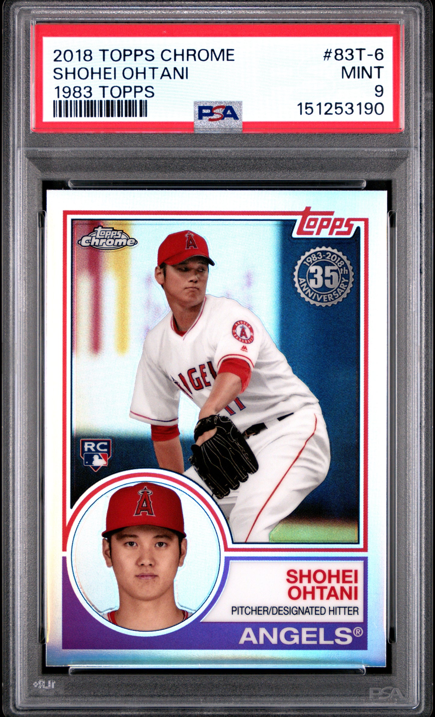 Shohei Ohtani 2018 Topps Chrome 1983 Topps PSA 9 Mint 3190