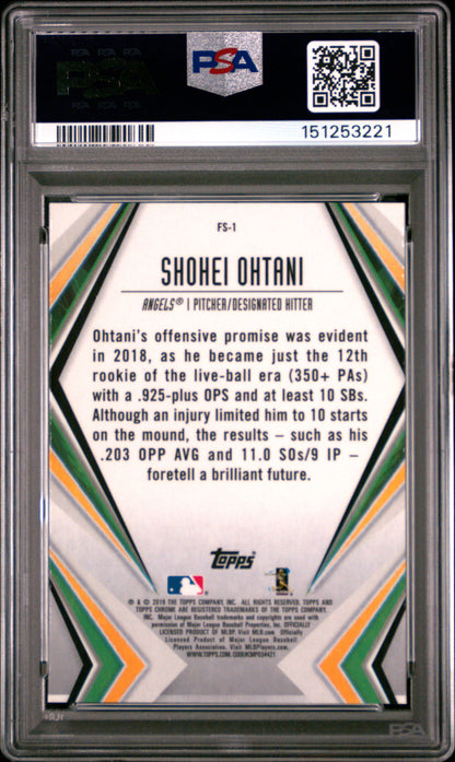 Shohei Ohtani 2019 Topps Chrome Future Stars PSA 9 Mint 3221
