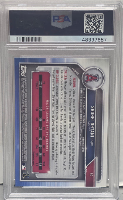 Shohei Ohtani 2019 Bowman Chrome #50 Orange Refractor #14/25 PSA 10 Gem Mint