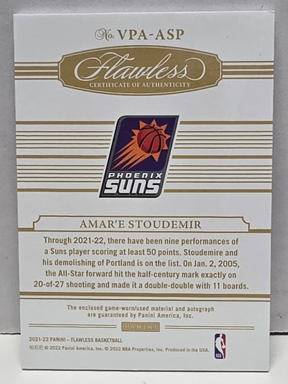 Amar'e Stoudemir 2021 Panini Flawless Patch Auto #7/25