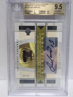 Dan Marino 2004 Upper Deck Legends Immortal Inscriptions Auto #20/45 BGS 9.5 Auto 10