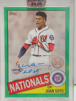 Juan Soto 2020 Topps Clearly Authentic Green Auto #83/99