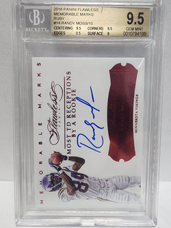 Randy Moss 2016 Panini Flawless Memorable Marks Ruby Auto #9/10 BGS 9.5 Auto 10