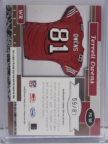 Terrell Owens 2002 Donruss Fabrice of the Game Patch Auto #59/81