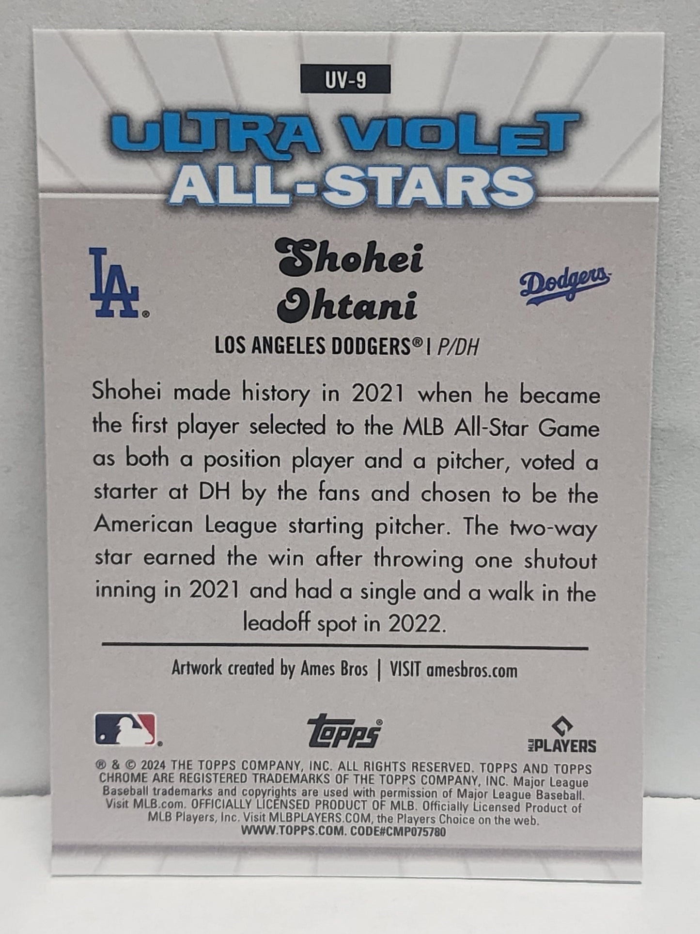 Shohei Ohtani 2024 Topps Chrome Ultra Violet All-Stars