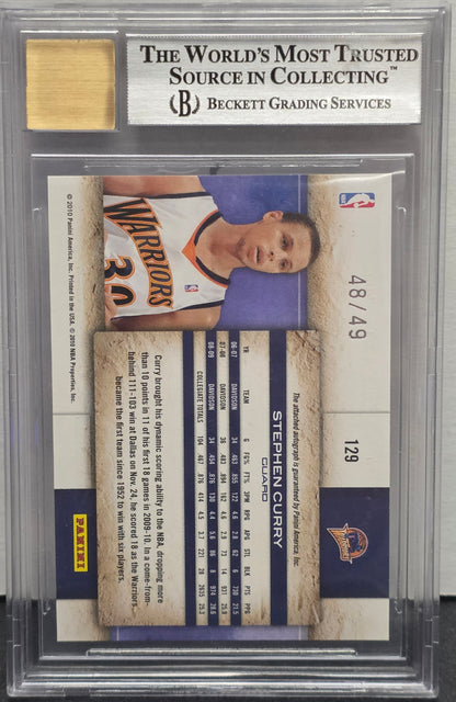Stephen Curry 2009 Panini Studio Silver Proofs Auto #48/49 BGS 8,5 Auto 9