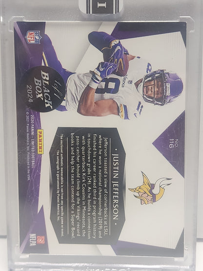Justin Jefferson 2020 Leaf Limited Rookie Patch Auto #1/1 2024 Pahini Black Box