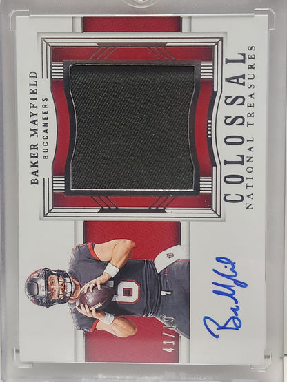 Baker Mayfield 2023 Panini National Treasures Colossal Jersey Auto #41/49