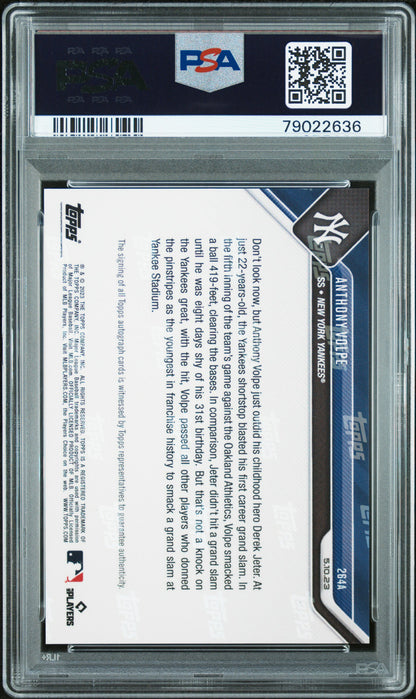Anthony Volpe 2023 Topps Now Autograph #264A #13/99 PSA 10 Gem Mint
