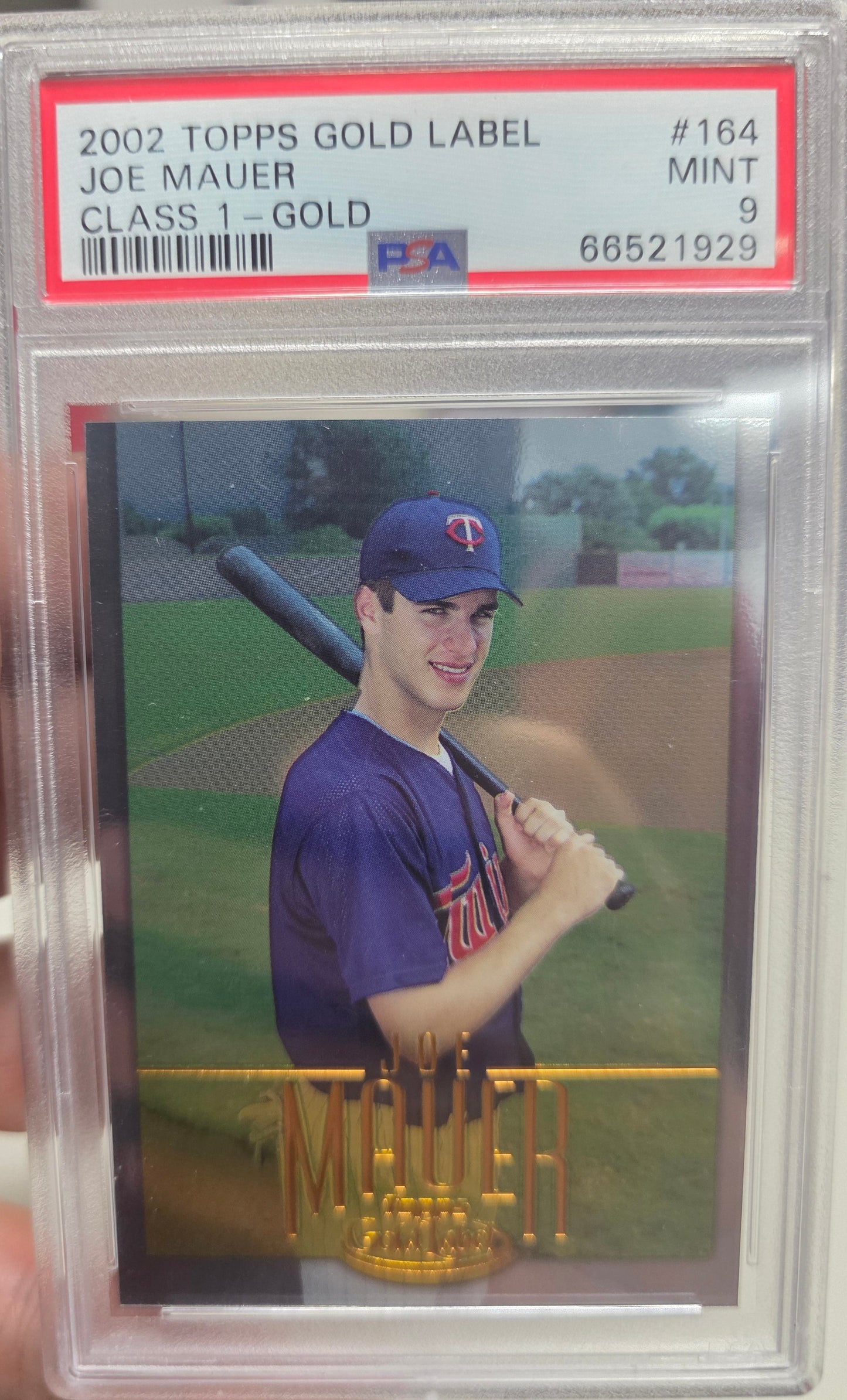 Joe Mauer 2002 Topps Gold Label Rookie #164 PSA 9 Mint
