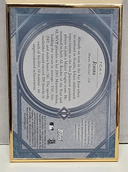 Ichiro 2018 Topps Transcendent Gold Framed Auto #7/25