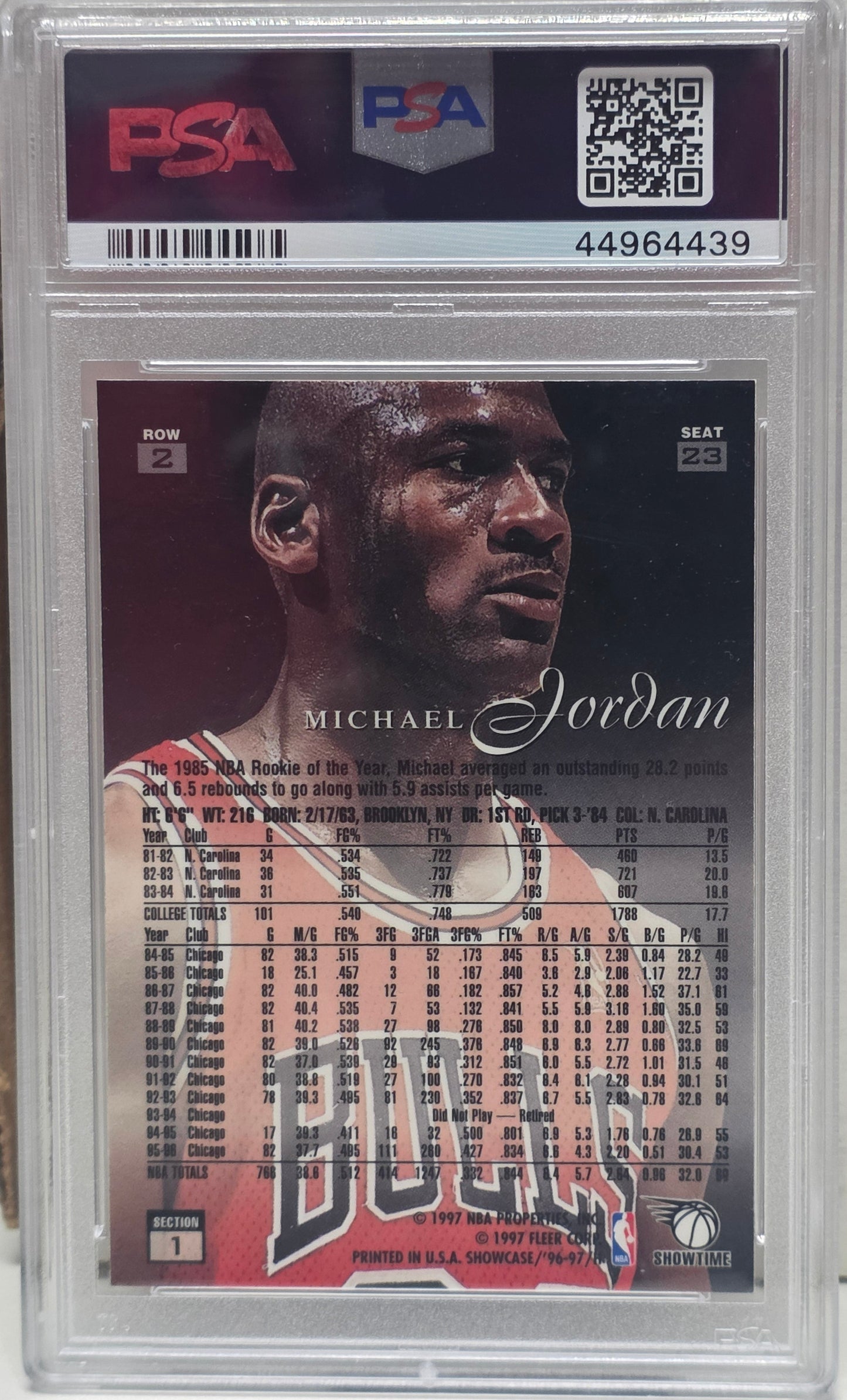 Michael Jordan 1996 Flair Showcase #23 PSA 8 Nm-Mint 4439