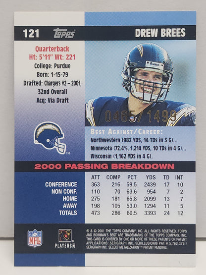 Drew Brees 2001 Bowmans Best Rookie #465/1499