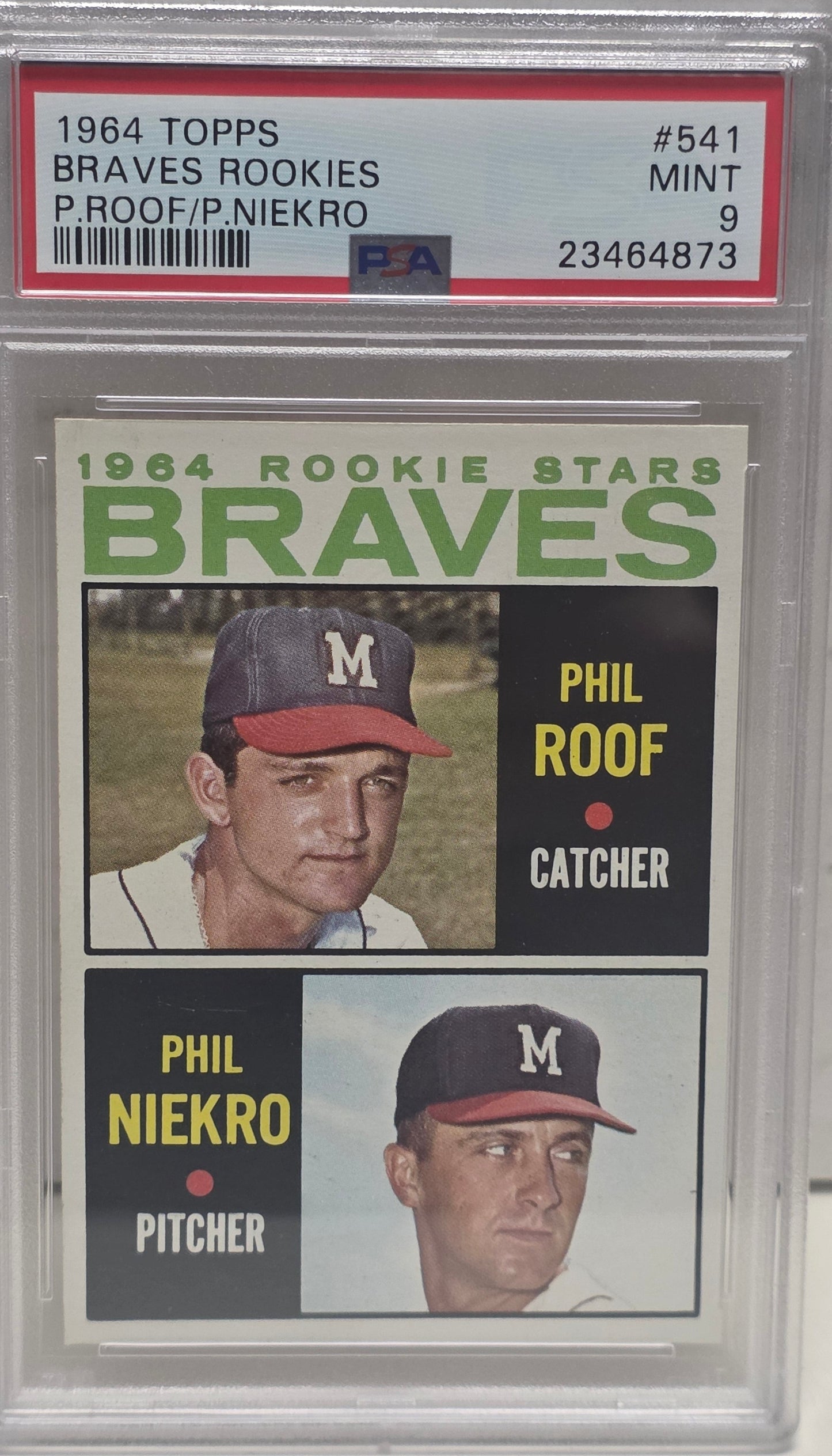 Phil Niekro 1964 Topps Rookie #541 PSA 9 Mint