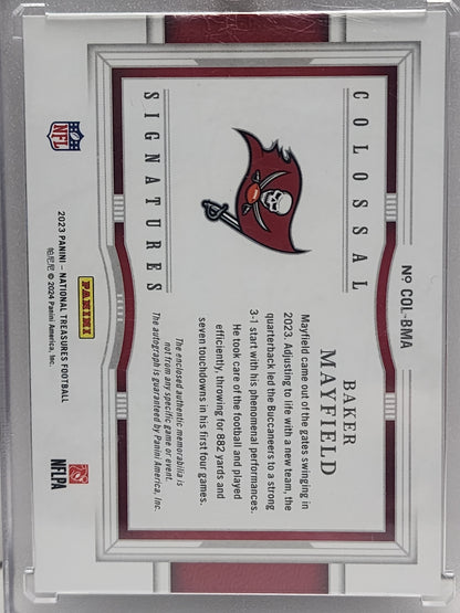 Baker Mayfield 2023 Panini National Treasures Colossal Jersey Auto #41/49