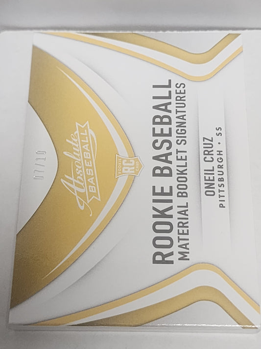 O'Neil Cruz 2022 Panini Absolute Booklet Dual Patch Auto #7/10