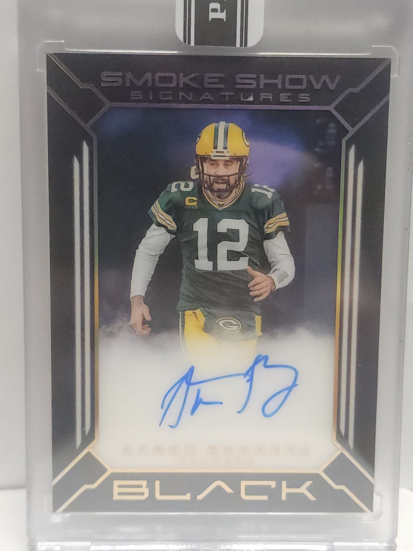 Aaron Rodgers 2022 Panini Black Smoke Show Signatures 2024 Black Box 1/1