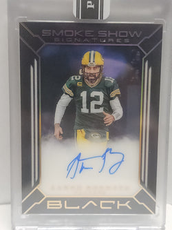 Aaron Rodgers 2022 Panini Black Smoke Show Signatures 2024 Black Box 1/1