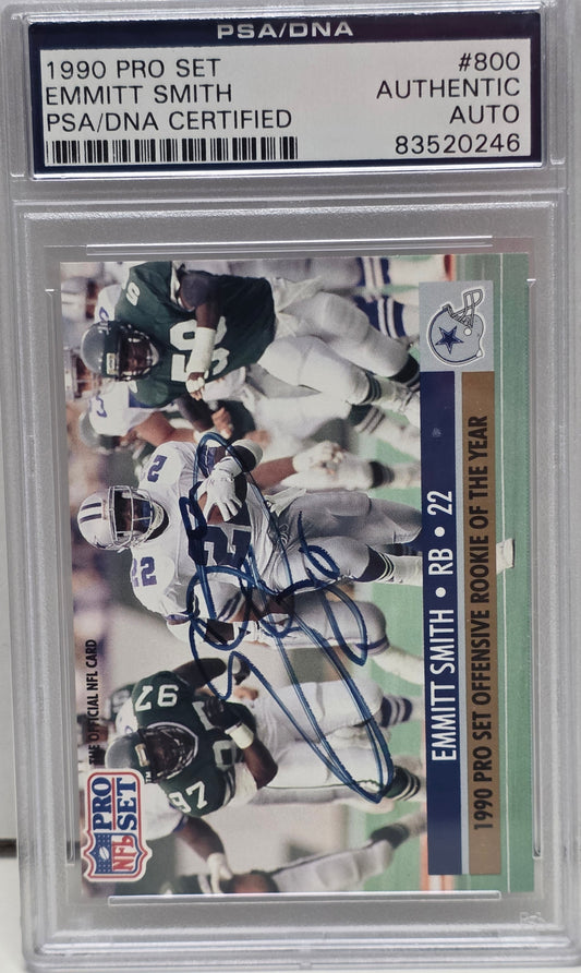 Emmitt Smith 1990 Pro Set #800 Autograph PSA Auth