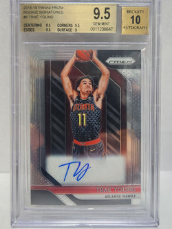 Trae Young 2018 Panini Prizm Auto BGS 9.5 Auto 10