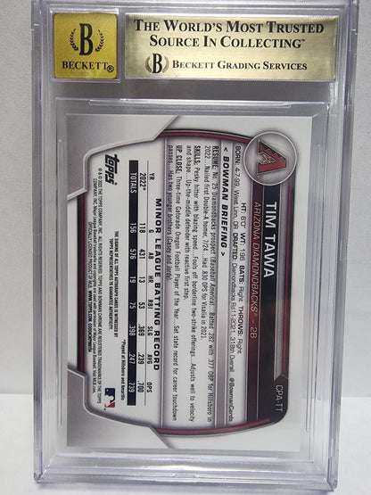 Tim Tawa 2023 Bowman Chrome Orange Refractor Auto #24/25 BGS 9.5 Auto 10