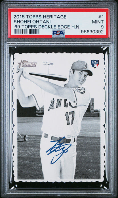 Shohei Ohtani 2018 Topps Heritage 1969 Deckle Edge PSA 9 Mint