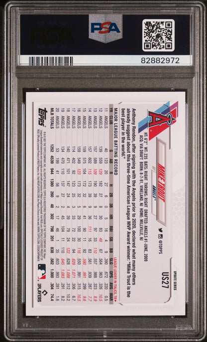 Mike Trout 2021 Topps Update #US27 SSSP Big Head PSA 9 Mint