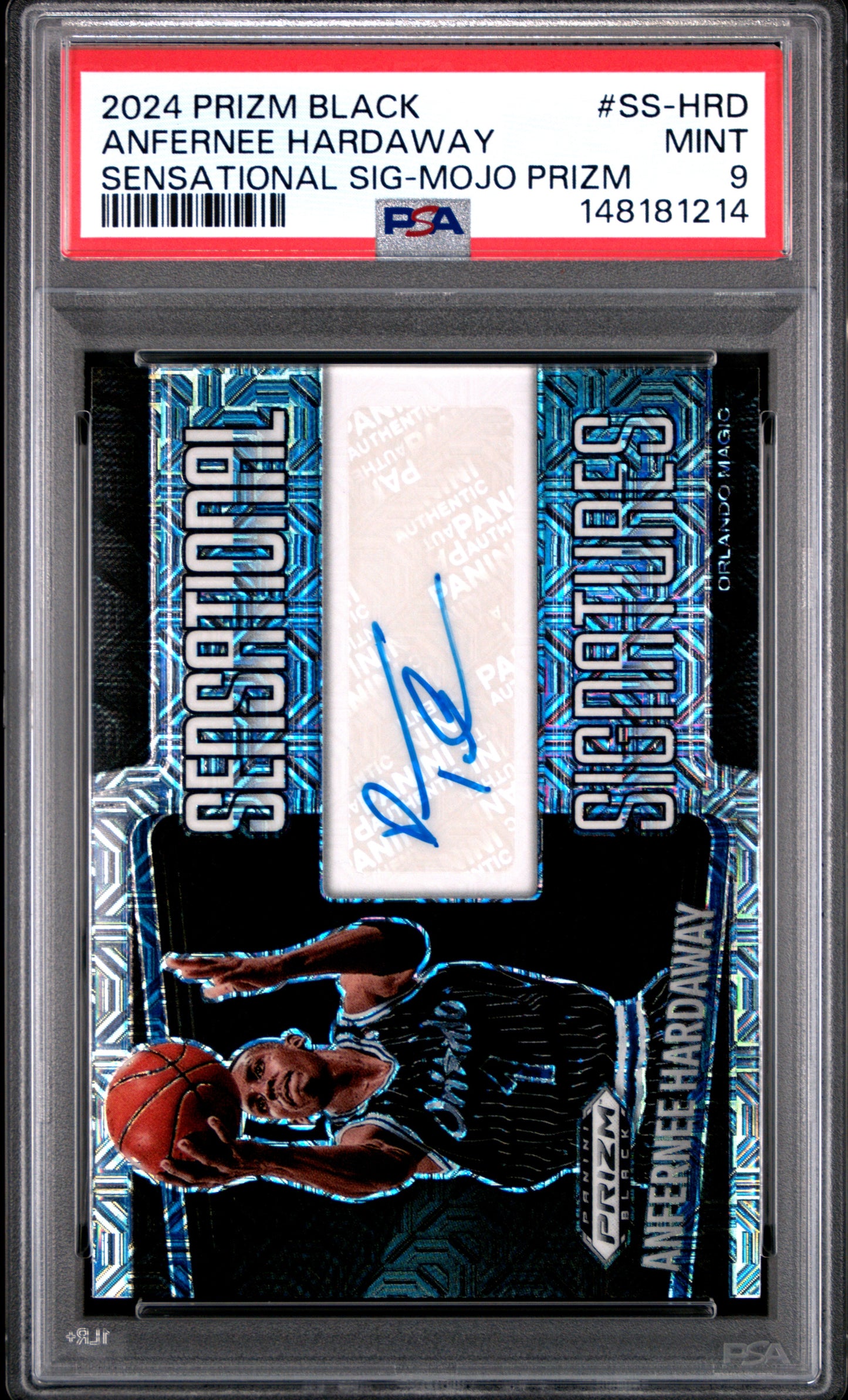 Anfernee Hardaway 2024 Panini Prizm Black Sensational Signature Mojo #9/25 PSA 9 Mint