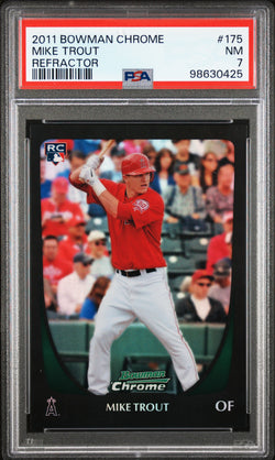 Mike Trout 2011 Bowman Chrome Rookie Refractor #175 PSA 7 Near Mint