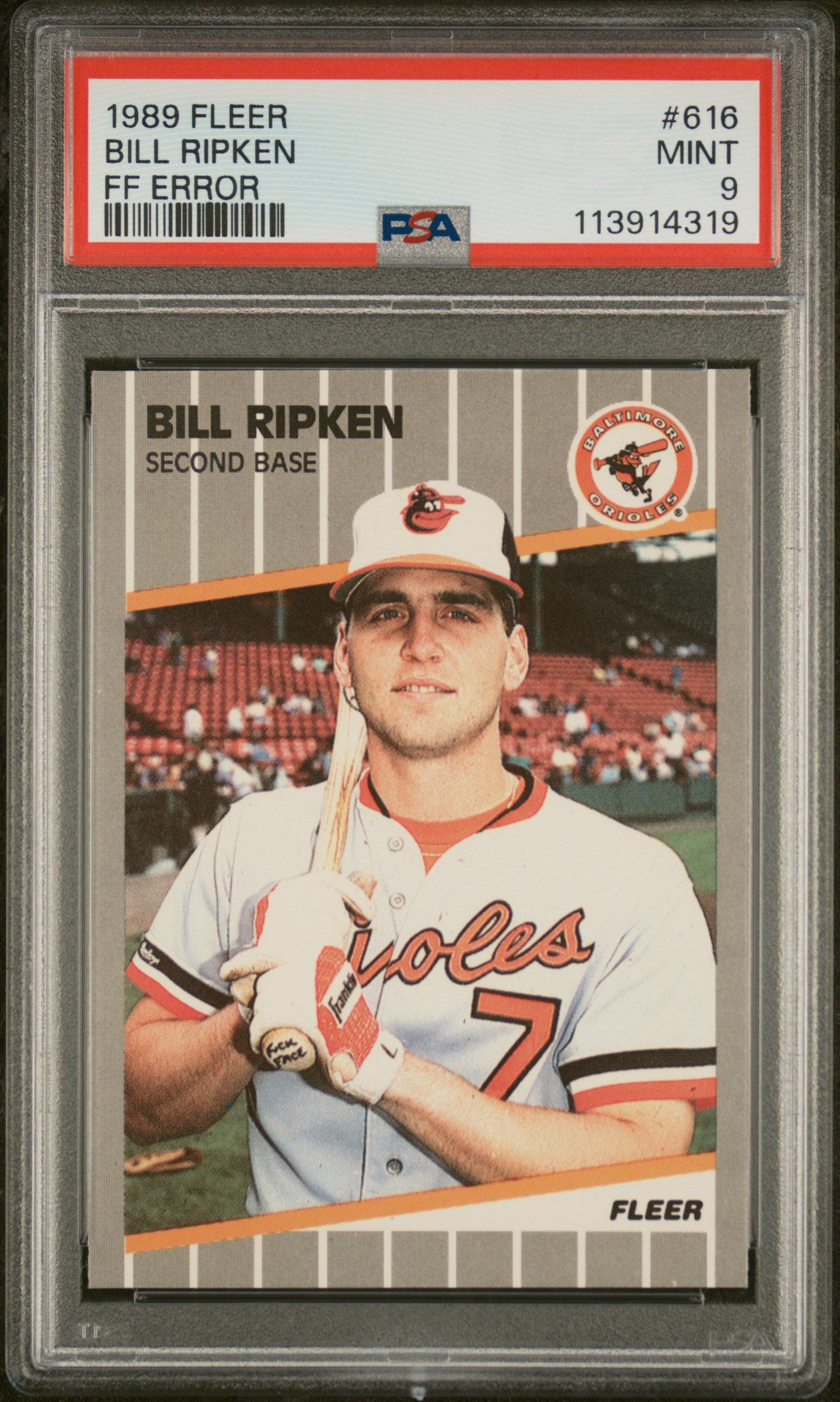 Bill Ripken 1989 Fleer #616 FF Error PSA 9 Mint 4319