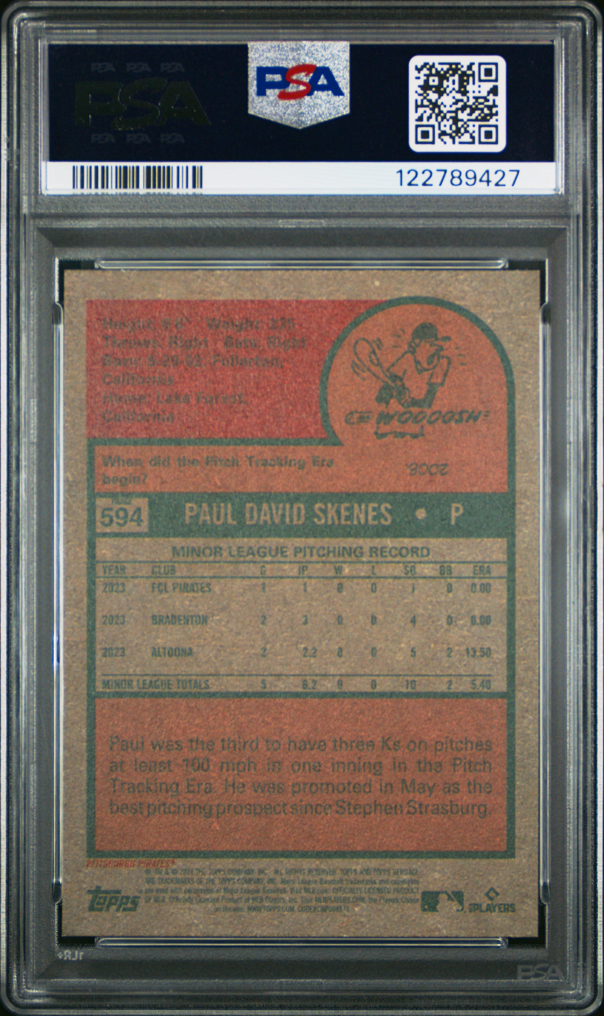Paul Skenes 2024 Topps Heritage Image Variation Rookie PSA 10 Gem Mint 9427