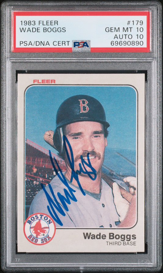 Wade Boggs 1983 Fleer RC #179 PSA 10 Auto 10