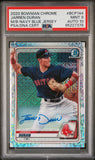 Jarren Duran 2020 Bowman Chrome Mega Box SP Navy Blue Jersey Auto PSA 9 Auto 10