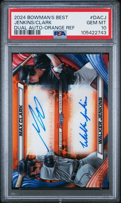 Walker Jenkins/Max Clark 2024 Bowmans Best Dual Auto Orange Refractor #22/25 PSA 10 Gem Mint