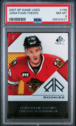 Jonathan Toews 2007 Upper Deck SP Game Used Rookie #90/99 PSA 8 Nm-Mint