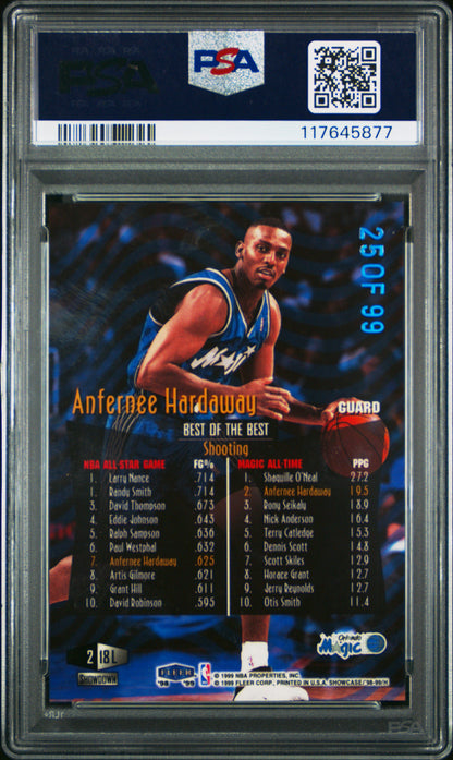 Anfernee Hardaway 1998 Flair Showcase #18 Legacy Collection #25/99 PSA 8 Nm-Mint