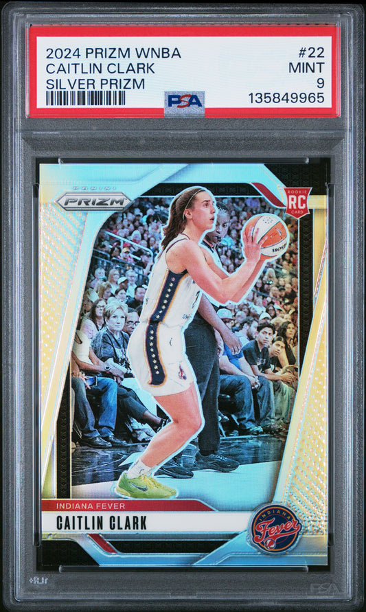 Caitlin Clark 2024 Panini Prizm WNBA Rookie #22 Silver Prizm PSA 9 Mint 9965