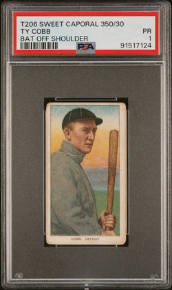 Ty Cobb 1909-11 T206 Bat Off Shoulder Sweet Caporal 350/30 PSA 1 Poor