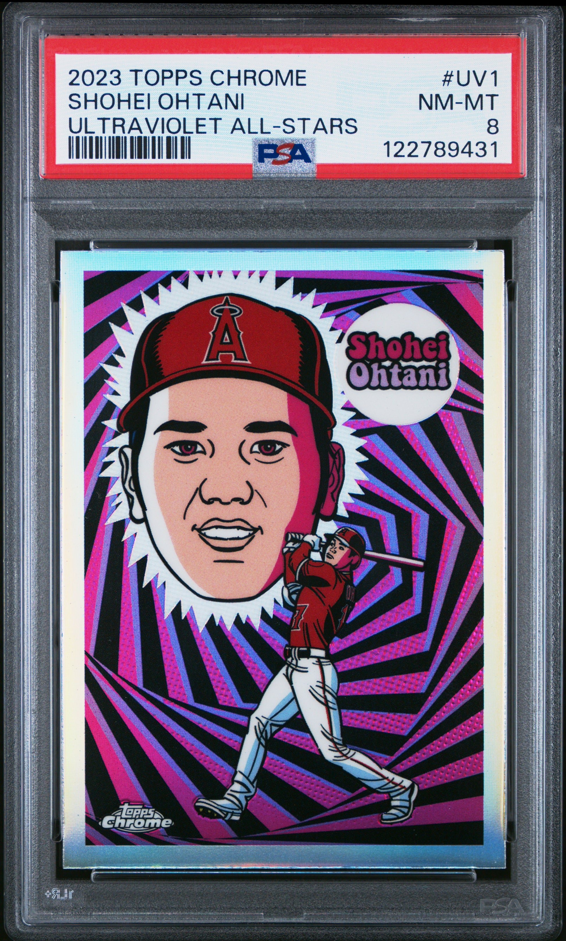 Shohei Ohtani 2023 Topps Chrome Ultraviolet All-Stars PSA 8 Nm-Mint