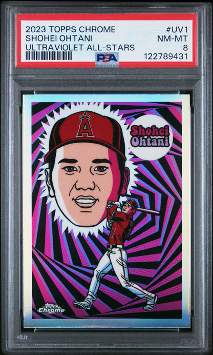Shohei Ohtani 2023 Topps Chrome Ultraviolet All-Stars PSA 8 Nm-Mint