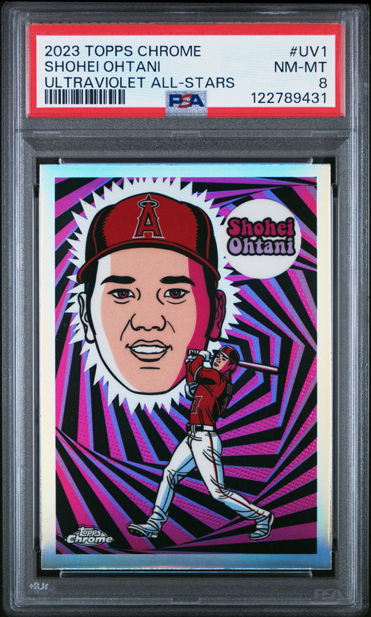 Shohei Ohtani 2023 Topps Chrome Ultraviolet All-Stars PSA 8 Nm-Mint