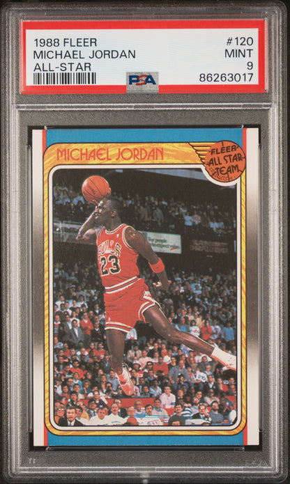 Michael Jordan 1988 Fleer All-Star #120 PSA 9 Mint 3017