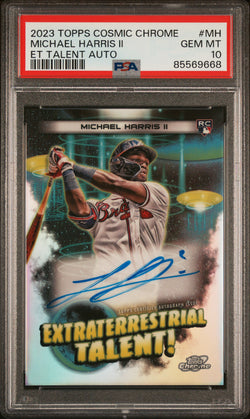 Michael Harris II 2023 Topps Chrome Cosmic Extraterrestrial Talent! Auto PSA 10 Gem Mint