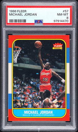 Michael Jordan 1986 Fleer Rookie #57 PSA 8 Nm-Min