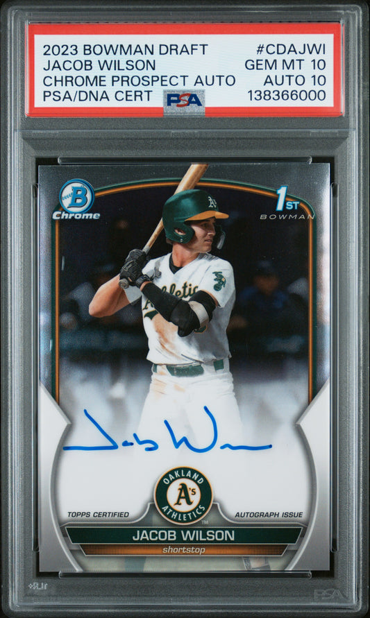 Jacob Wilson 2023 Bowman Chrome Draft Auto PSA 10 Auto 10 6000