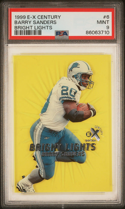 Barry Sanders 1999 E-X Century Bright Lights PSA 9 Mint