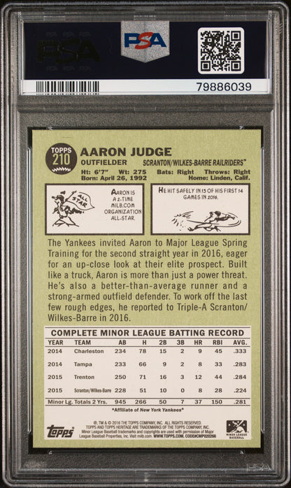 Aaron Judge 2016 Topps Heritage Minor League #210 PSA 9 Mint 6039