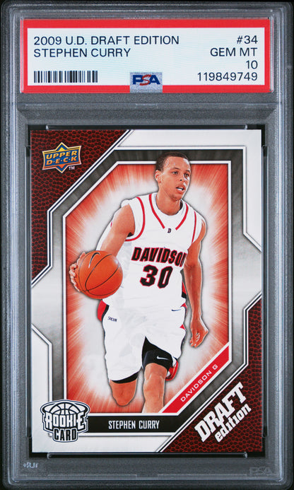 Steph Curry 2009 Upper Deck Draft Edition Rookie #34 PSA 10 Gem Mint